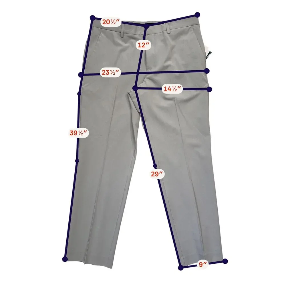 Perry Ellis Portfolio Men's Modern-Fit Stretch Pants Chiseled Stone 38x29 $95